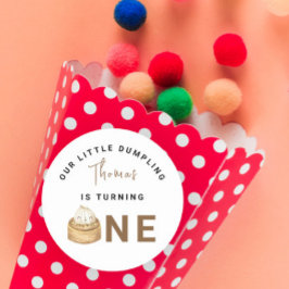 小中国の団子最初の誕生日パーティー ラウンドシール