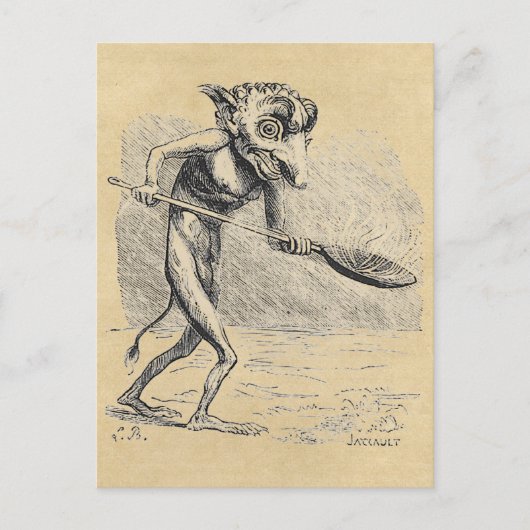 小人が大釜をかき混ぜる ポストカード (正面)