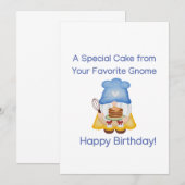 小人のいる誕生日カード 招待状 (正面/裏面)