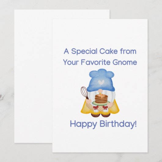 小人のいる誕生日カード 招待状 (正面/裏面)