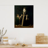 小人の女考えの子はポートレート ポスター (キッチン)