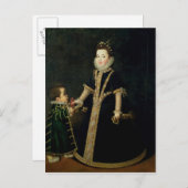 小人の女考えの子はポートレート ポストカード (正面/裏面)