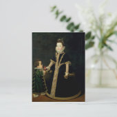 小人の女考えの子はポートレート ポストカード (スタンド正面)