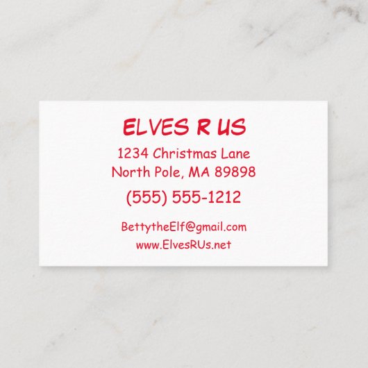 小人は米国女性小妖精や小人wキャンディーズ名刺 名刺 (裏面)