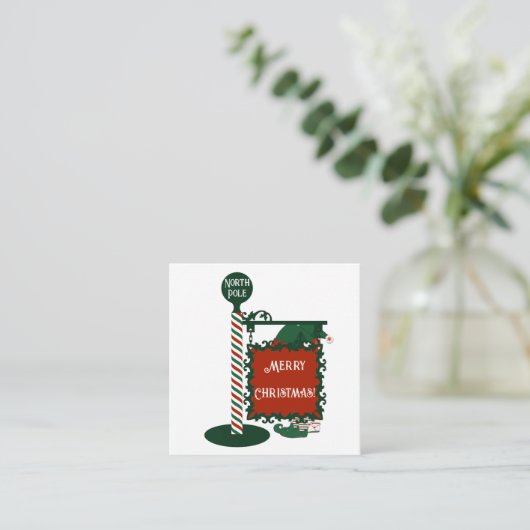 小人レッグメリークリスマスギフトラベル エンクロージャーカード (スタンド正面)