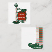 小人レッグメリークリスマスギフトラベル エンクロージャーカード (正面/裏面)