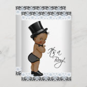 小人民族少年の赤ちゃんシャワー 招待状 (正面/裏面)