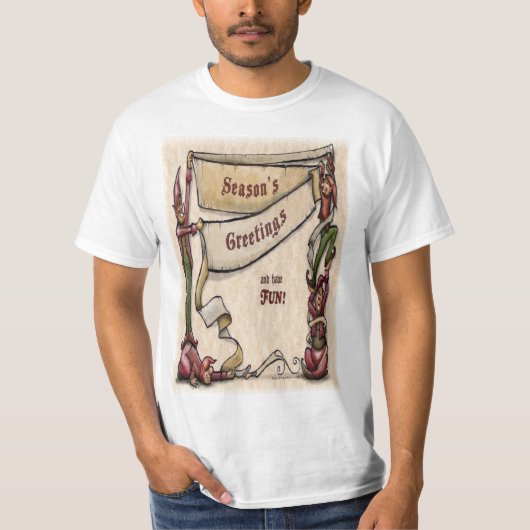 小人 – 季節の挨拶 Tシャツ (正面)