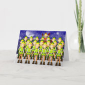 小人、学いけな校の写真、雪のクリスマスカード シーズンカード (正面)