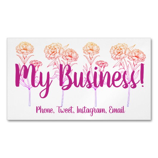 小企業の接触の詳細 マグネット名刺 (正面)