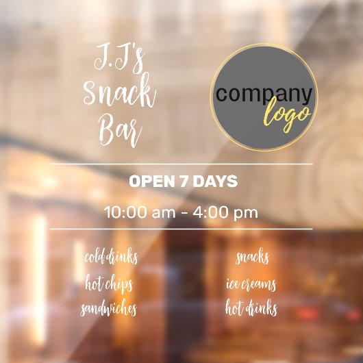 小企業営業時間ロゴ ウィンドウサイン (シート2)