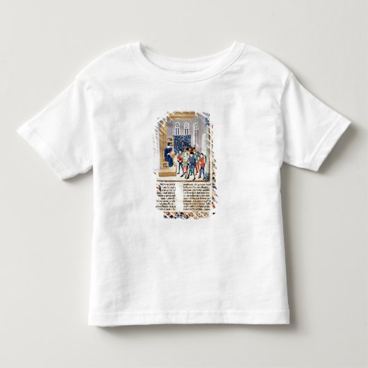 小作人に彼の本を示している作家 トドラーTシャツ (正面)