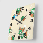 小便のほんの少しのフットボール スクエア壁時計 (傾斜)