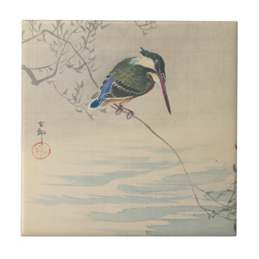 小倉コレクションのカワセミ タイル (正面)
