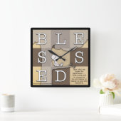 小僧が木陰に賛美坐る スクエア壁時計 (ホーム)