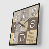 小僧が木陰に賛美坐る スクエア壁時計 (傾斜)