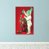 小僧飾は犬だ キャンバスプリント (インサイチュ (ウッドフロア))