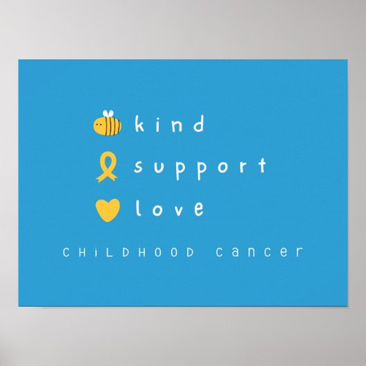 小児がんは親切なサポート愛であるポスタープリント ポスター (正面)