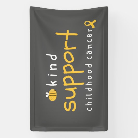 小児がんは親切に支援するバナー標識 横断幕 (縦)