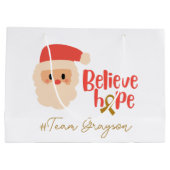 小児がんクリスマスカスタム抱き枕 ラージペーパーバッグ (裏面)