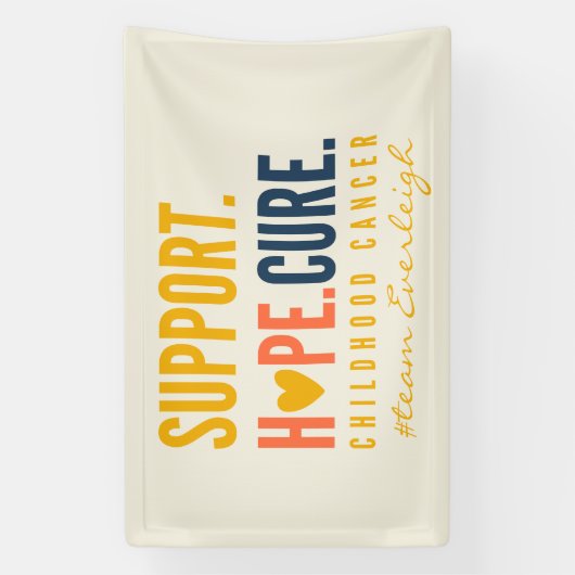 小児がん名前をカスタムするのバナーの大きな徴候 横断幕 (縦)