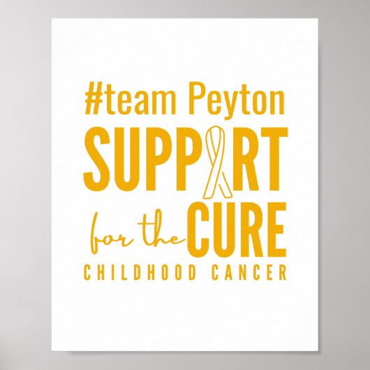 小児がん名前をカスタムする支援治療プリント ポスター (正面)