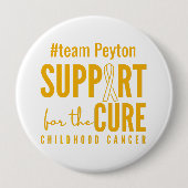 小児がん名前をカスタムする支援治療ボタン 缶バッジ (正面)