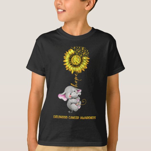 小児がん啓発の希望の象 Go Tシャツ (正面)