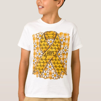 小児がん啓発Tシャツ、ゴールドリボンの希望 Tシャツ