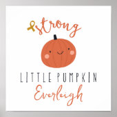 小児がん強い小さなかぼちゃ名前をカスタムする ポスター (正面)