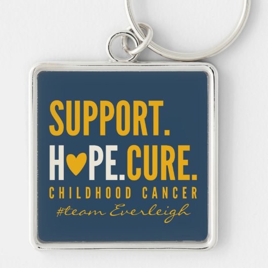 小児がん支持希望名前をカスタムする キーホルダー (正面)