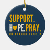 小児がん支持希望祈オーナメント セラミックオーナメント (正面)