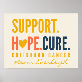 小児がん支援名前をカスタムするポスタープリント ポスター