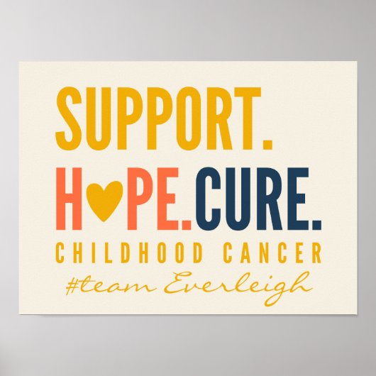 小児がん支援名前をカスタムするポスタープリント ポスター (正面)