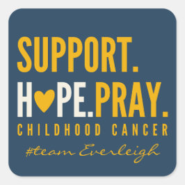 小児がん支援名前をカスタムする スクエアシール