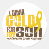 小児がん私の息子のための衣服金ゴールド6.3 ラウンドシール (正面)