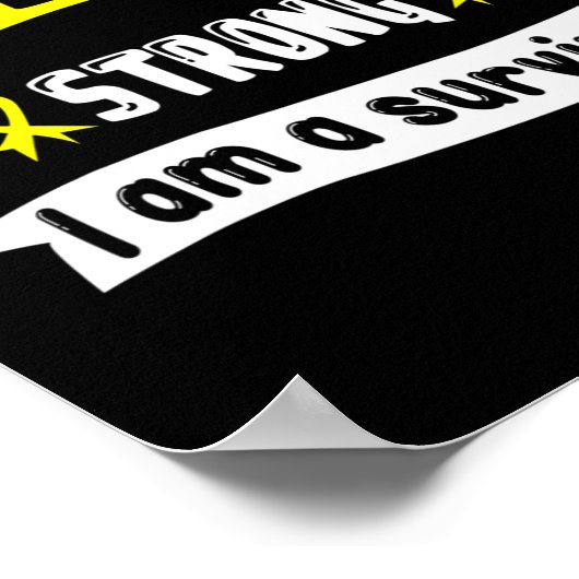 小児がん私は強い私は生存者である ポスター (角)