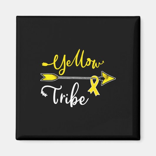 小児がん認識度イエローリボン肉腫B マグネット (正面)