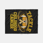 小児がん認識度サッカーの強さに取り組む フリースブランケット (正面(横))