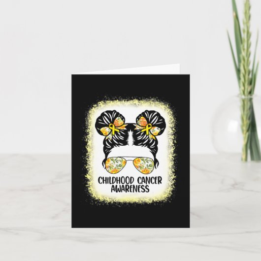 小児がん認識度メッシーバン金ゴールドリボン カード (正面)