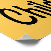 小児がん認識度リボンとハート ポスター (角)