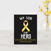 小児がん認識度息子は私のヒーロー カード (黄色い花)