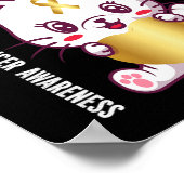 小児がん認識度戦士のかわいい猫 ポスター (角)