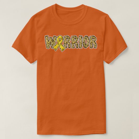 小児がん認識度戦士金ゴールドリボンレオ Tシャツ (デザイン正面)