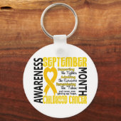 小児がん認識度月ハート1.5 キーホルダー (正面)