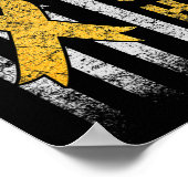 小児がん認識度月米国国旗 ポスター (角)