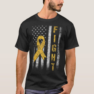小児がん認識度月米国国旗 Tシャツ