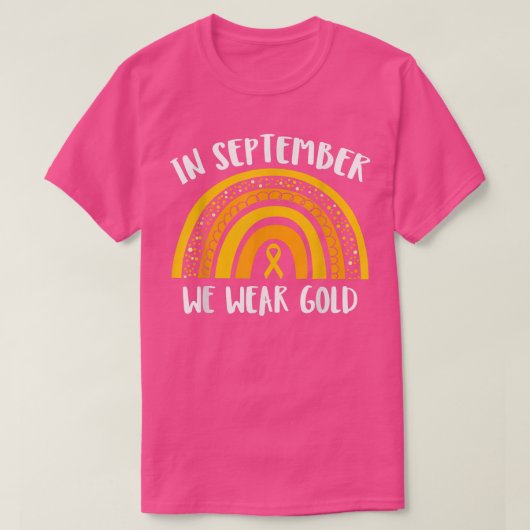 小児がん認識度月9月We W Tシャツ (デザイン正面)