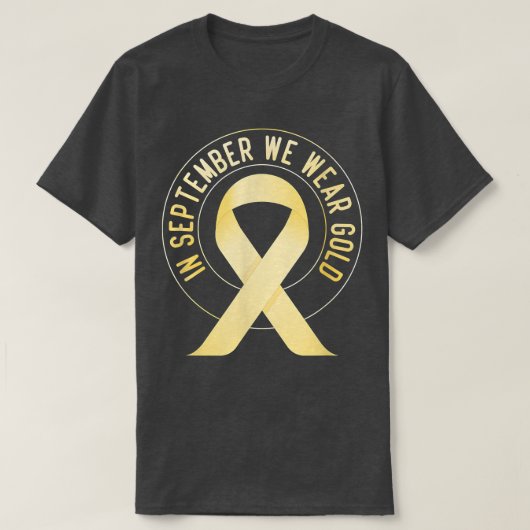 小児がん認識度月9月We W Tシャツ (デザイン正面)