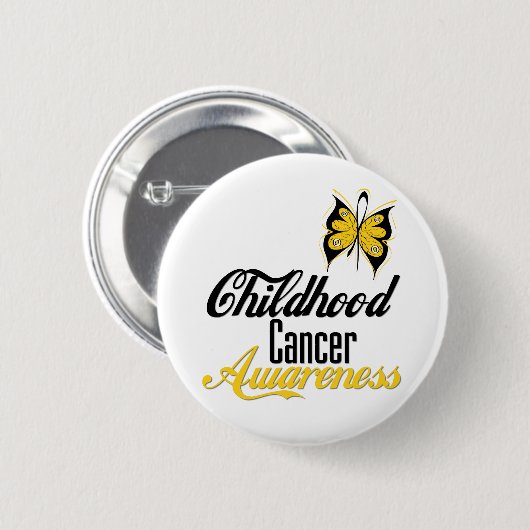 小児がん認識度蝶 缶バッジ (正面&裏面)